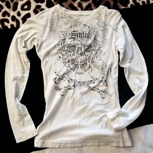 Sinful white long sleeve shirt size small